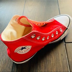 Red converse hi tops